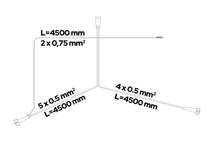 Ljussats: ASPÖCK MULTIPOINT V bakljus + ASPÖCK FLEXIPOINT I sidomarkeringsljus + ASPÖCK 4,5m 7-PIN sele