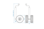 ProPlus 341508 stödhjul lufthjul 300kg 48mm 660-870mm