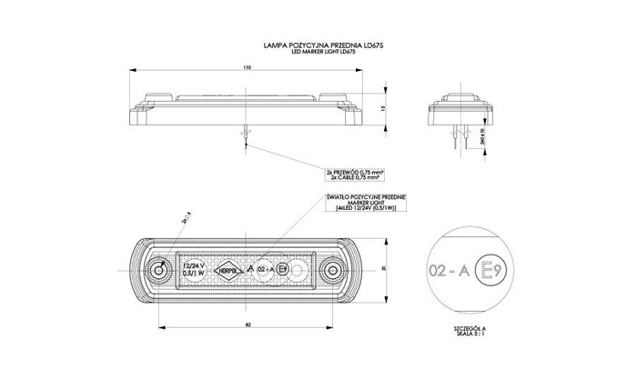 HORPOL LD 675 LED-markeringslampa universal