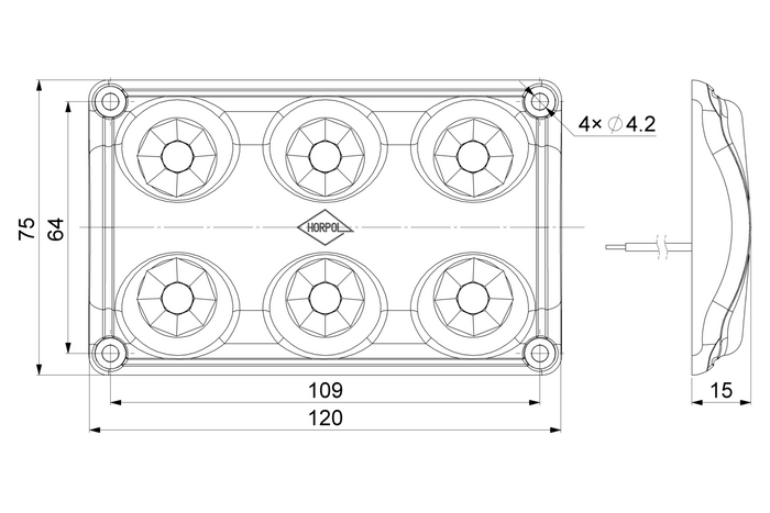 HORPOL LWD2154 LED 990lm bilkupélampa