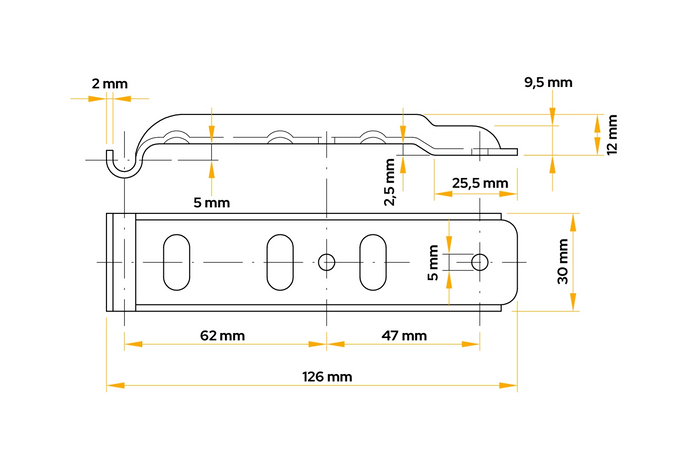 Sidodrag med spänne UNITRAILER BV 10-1+BVG 10-B komplett släpvagnssidoförslutning