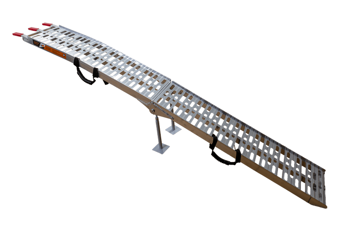 UNITRAILER ALR003 hopfällbar ramp aluminiumramp för släpvagn 221cm 340kg med rem och stöd