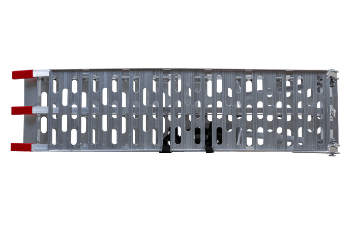 UNITRAILER ALR003 hopfällbara ramper aluminiumramper för släpvagnar 221cm 680kg med rem och stöd, set om 2