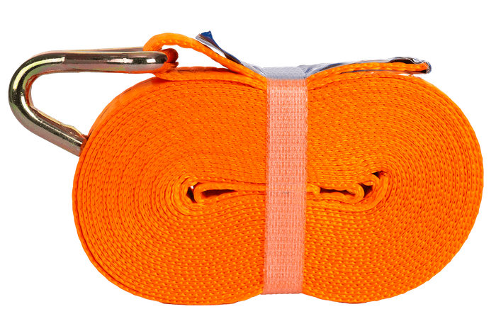 Set med fyra UNITRAILER 6m/25mm/1t orange transportband med spännare