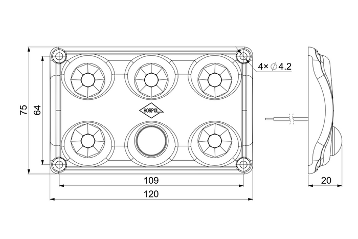 HORPOL LWD2156/CZ LED 900lm svart bilkupélampa med rörelsesensor
