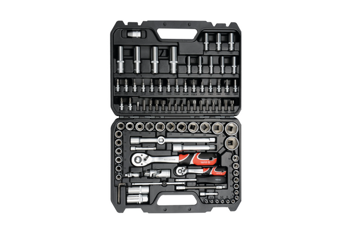YATO YT-12681 verktygssats 1/2'' 1/4" 94 delar.