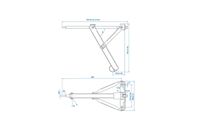 ProPlus 361501 utdragbar hörnstödsstabilisator för 500 kg släpvagn 457 mm