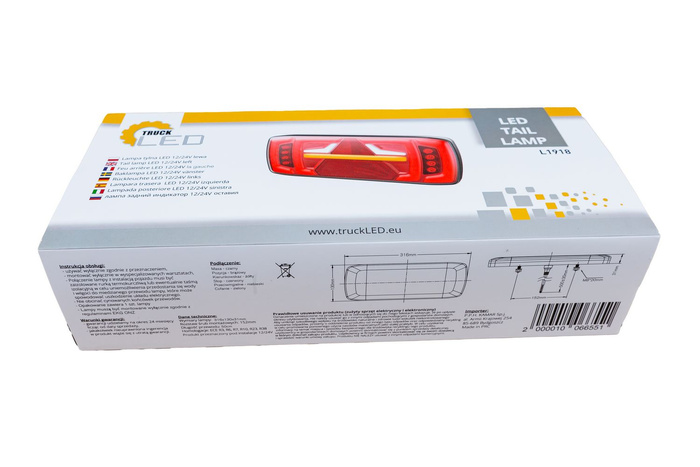 TruckLED L1918 LED-baklykta, 6 funktioner, vänster