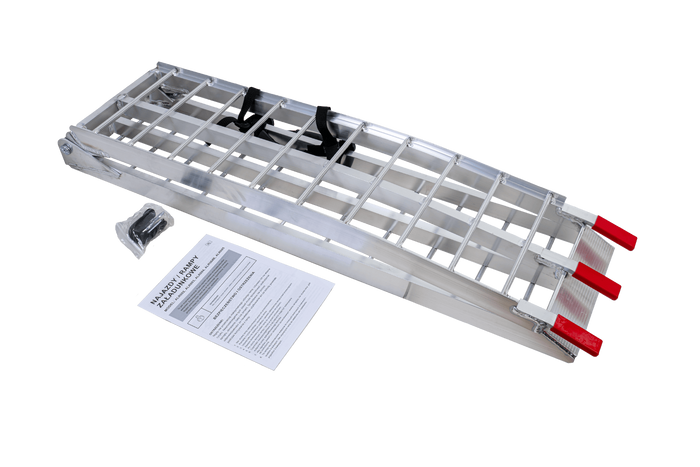 UNITRAILER ALR002 hopfällbara ramper aluminiumramper för släpvagnar 221cm 680kg med rem, set om 2