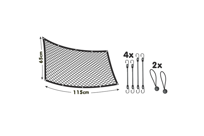Hundskiljevägg LAMPA PET-2 nätbarriär fäst vid framsätena 115x65cm