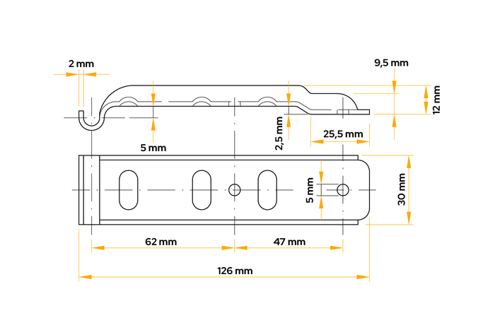 UNITRAILER Z-02/BVG 10-B sidodraghållare för släpvagnsdrag