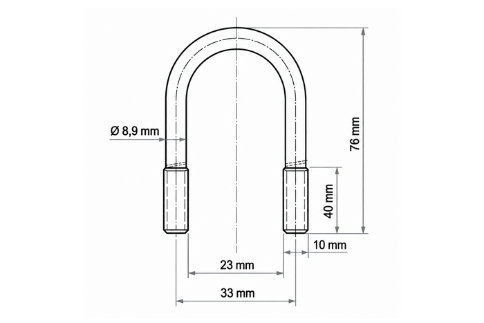 DROMET typ B oval klämma M10 23×76mm