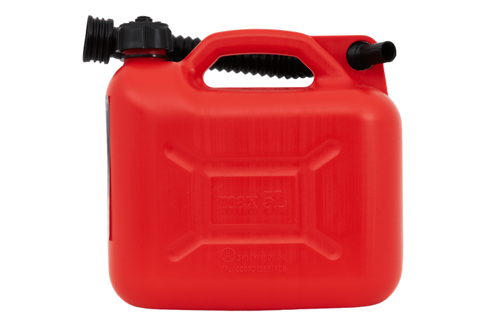 5L HERMON plastdunk med tratt, röd