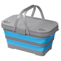 Picknickkorg med lock ProPlus 370315 hopfällbar korg med bordsfunktion 20L