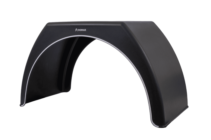 Dubbelskärm för släpvagn 15-16" DOMAR DK3120 platt hjulhus 1000/510mm med vit fälg