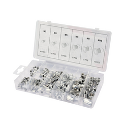 YATO YT-36460 nitmuttrar i aluminium, storlek M3-M10, 150 delar